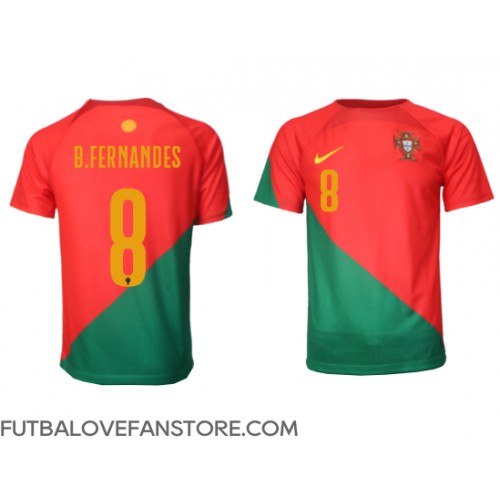 Portugalsko Bruno Fernandes #8 Domáci futbalový dres MS 2022 Krátky Rukáv
